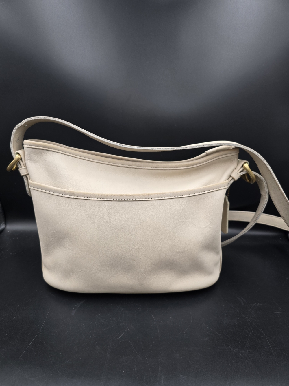 Coach Cream Leather Crossbody Bag with Gold Hardware